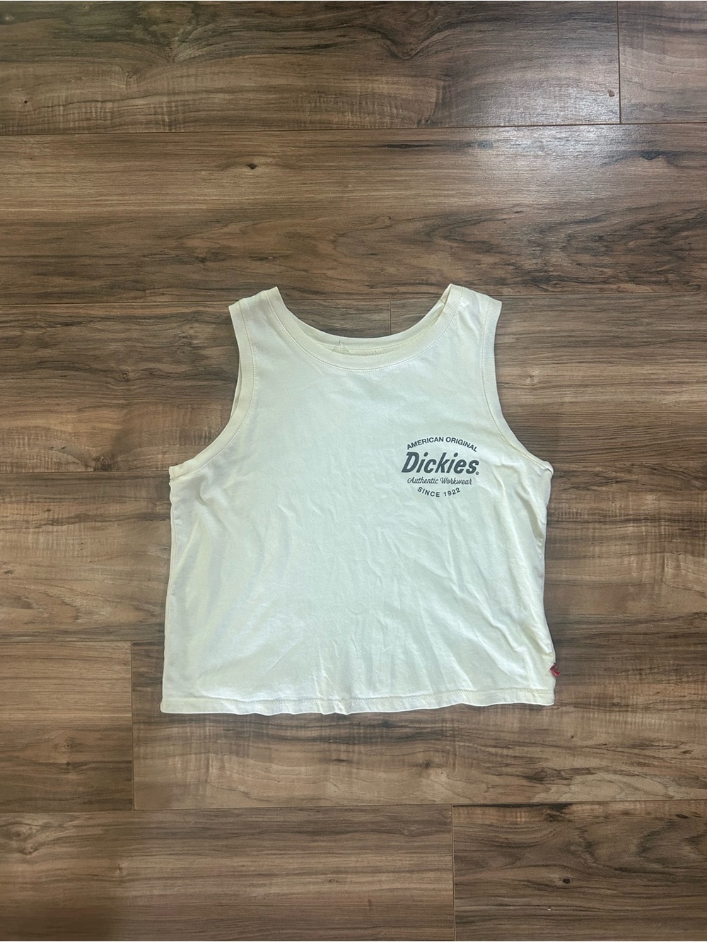 Dickies Cream Logo Tank Top size Medium NWOT